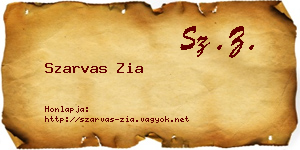 Szarvas Zia névjegykártya